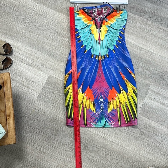 Hale Bob Blue and Green Sheath Midi Dress Spaghetti Strap - Picture 3 of 10